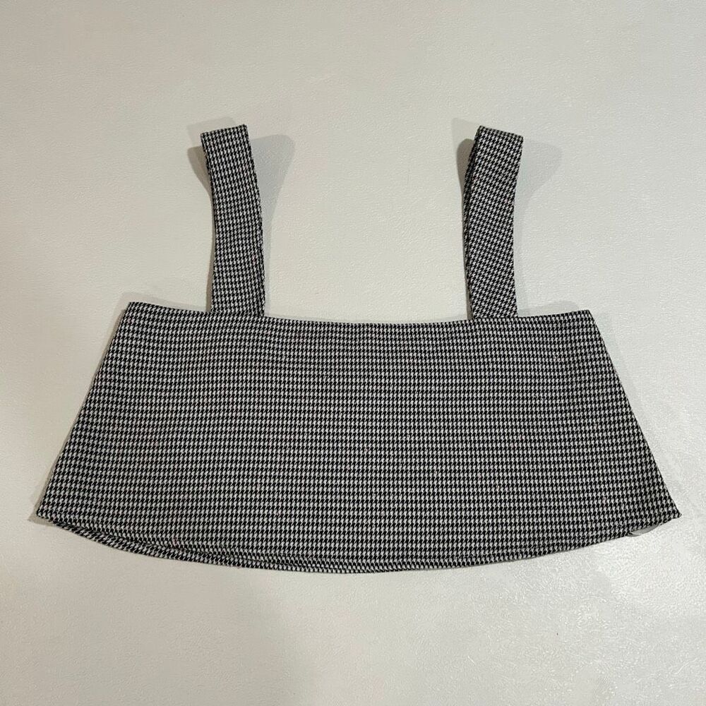 By The Way Houndstooth Crop Top Black White Size XS
